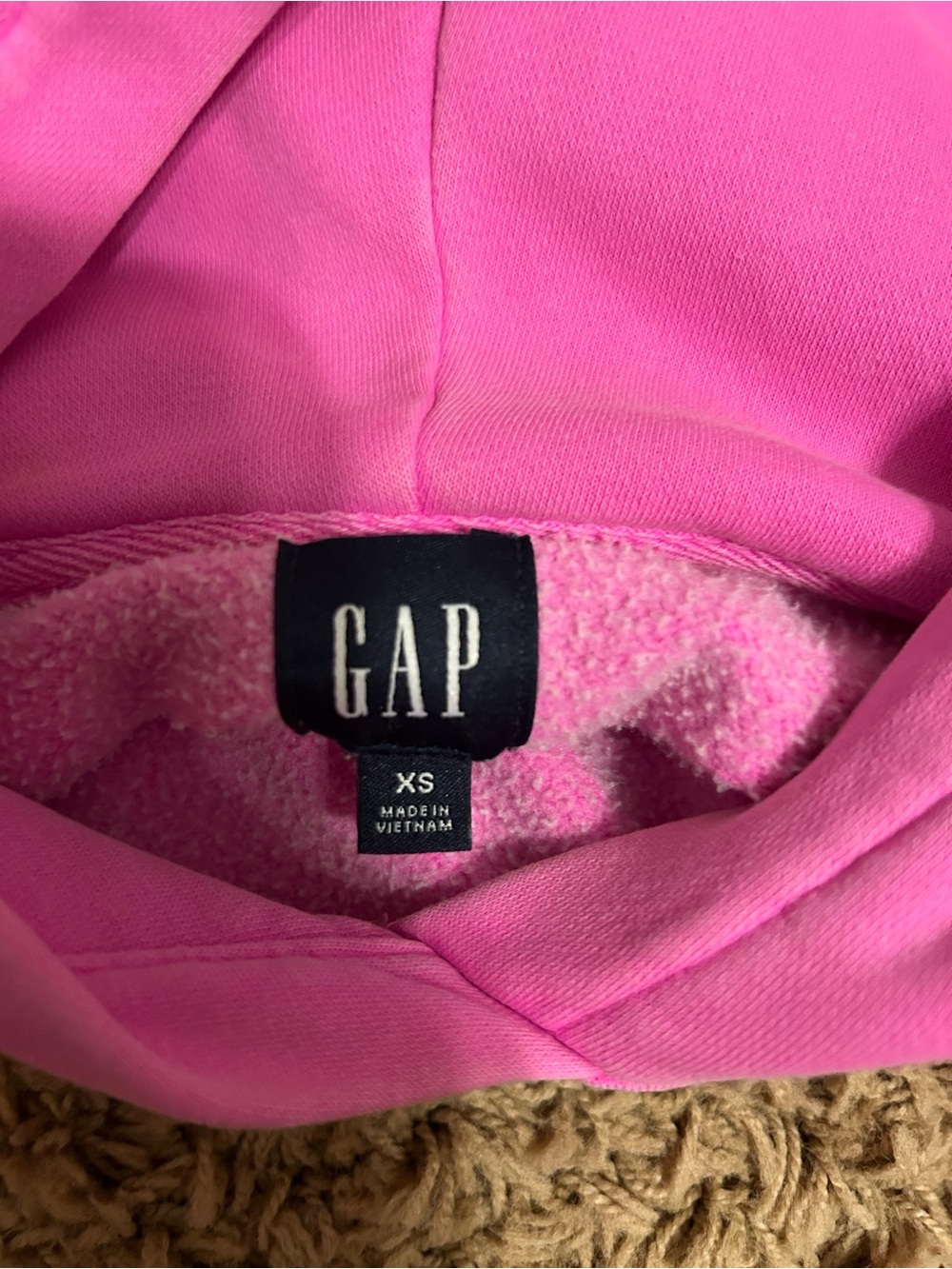 GAP neon pink arch logo cropped hoodie size XS - Picture 9 of 9